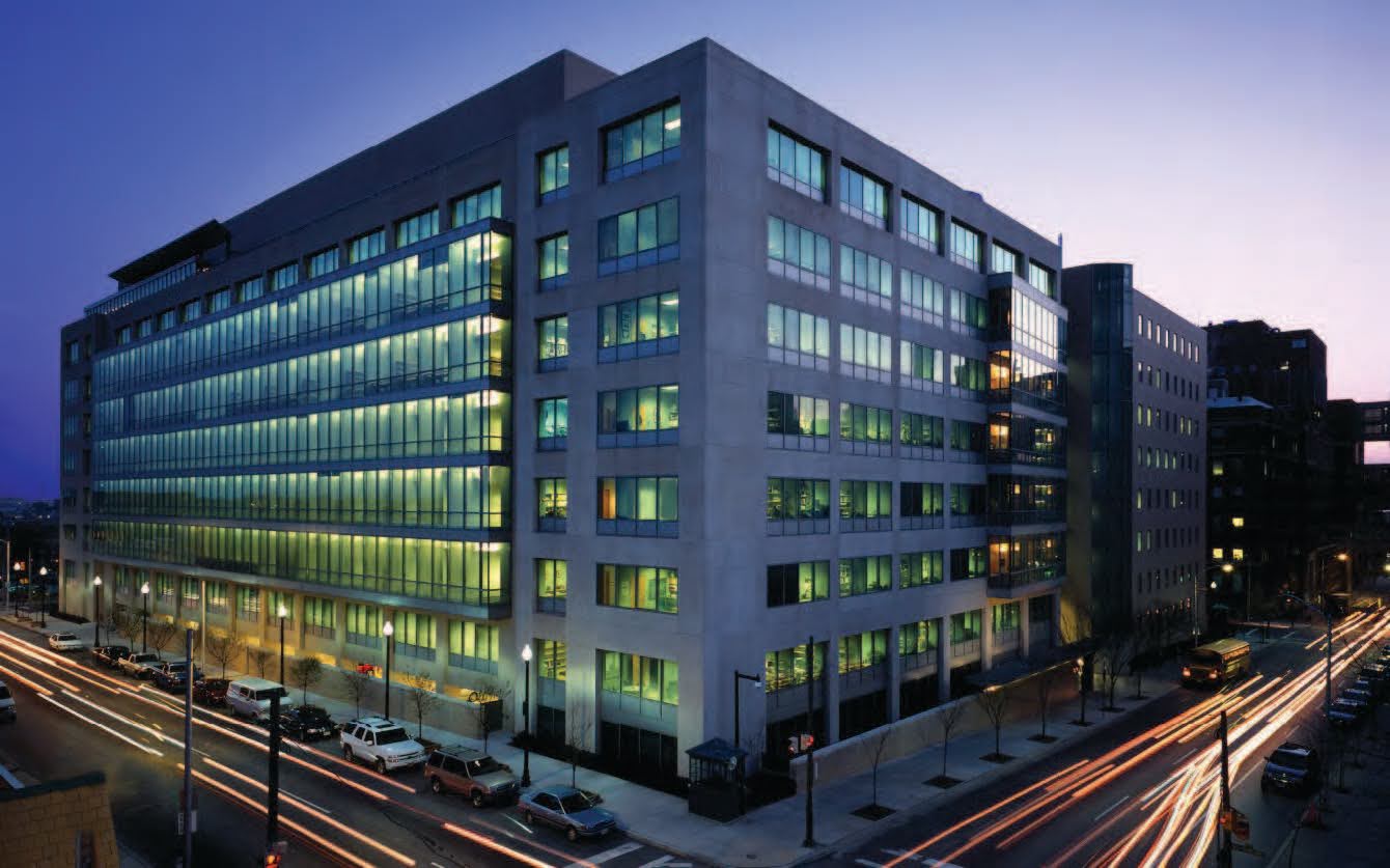 Exterior view of the Johns Hopkins Bloomberg School's Wolfe St building